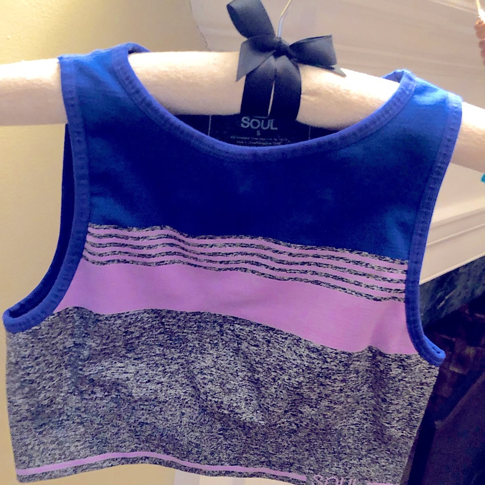 Soul Cycle striped seamless crop bra Small